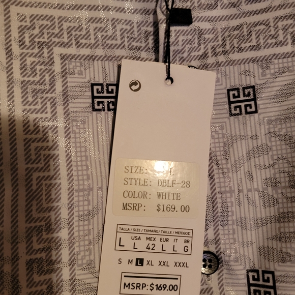 $169 Silver Stone Collection Men's Lg.Geometric Print Modern Fit Button-Up NWT - Picture 10 of 16